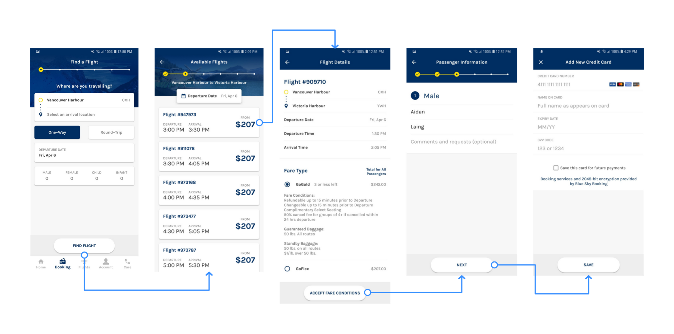 Harbour Air Booking Flow